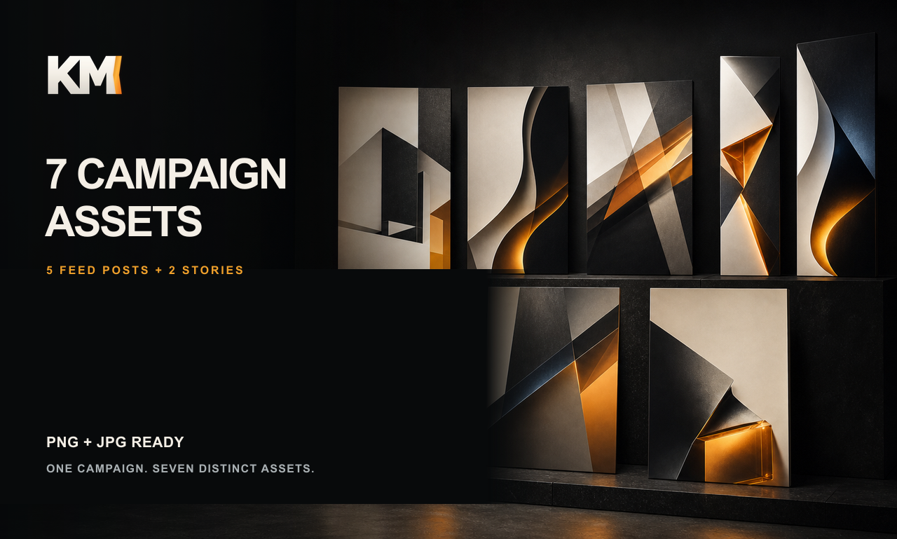 Seven coordinated campaign assets